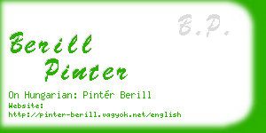 berill pinter business card